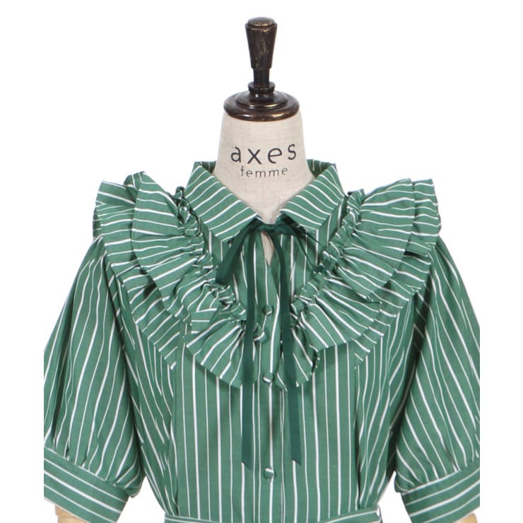 ★日本未入荷★MAXMARASTUDIO☆ストライプミニワンピースFAESITE ストライプ柄ストラップトップ ベルト付きミニワンピース[品番