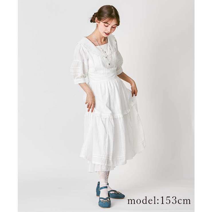 【EXCENTRIQUE】ドビーストライプコットン半袖コルセットワンピース クラフトスタンダードブティック CRAFT STANDARD BOUTIQUE