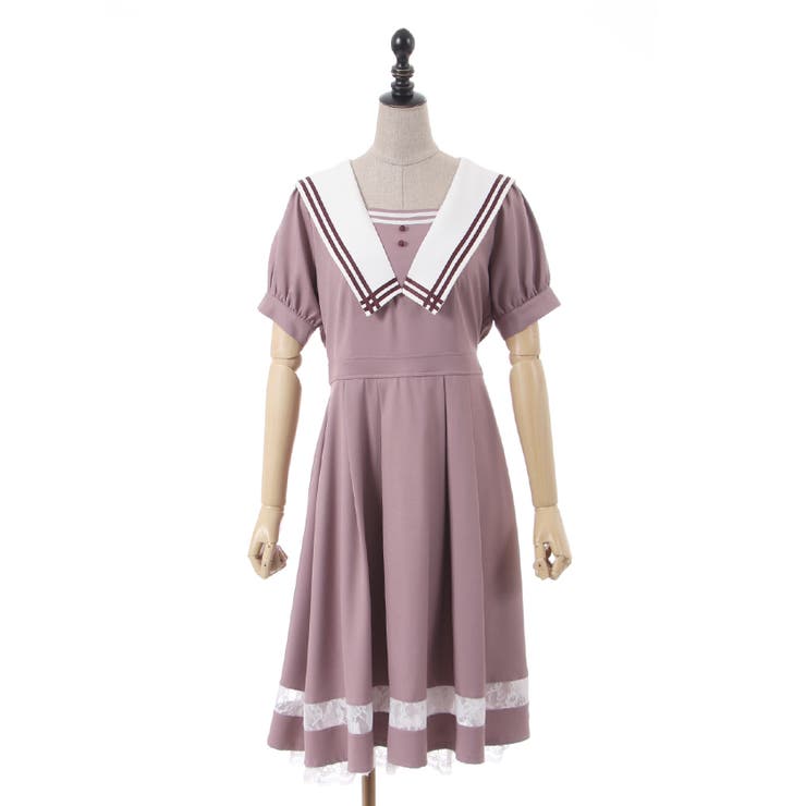 美品☆韓国☆ユノイア☆セーラーカラーブラウス ピンタック ゆったり ブラック クラシックセーラーOP[品番：IGAW0003603]｜axes femme