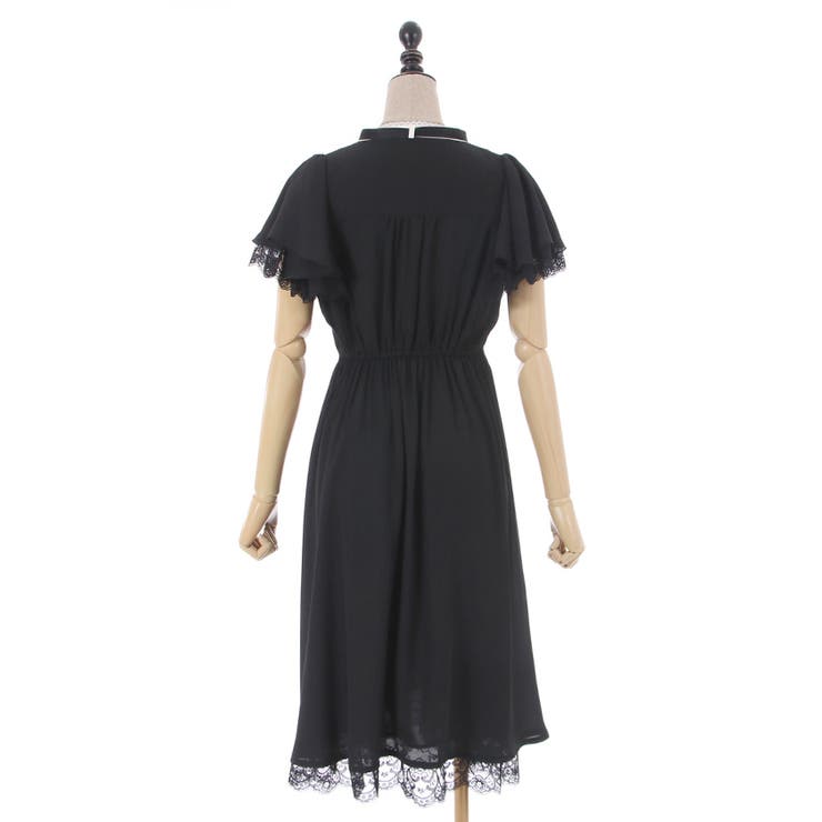 ブロッキングフリル袖ワンピース[品番：IGAW0003681]｜axes femme