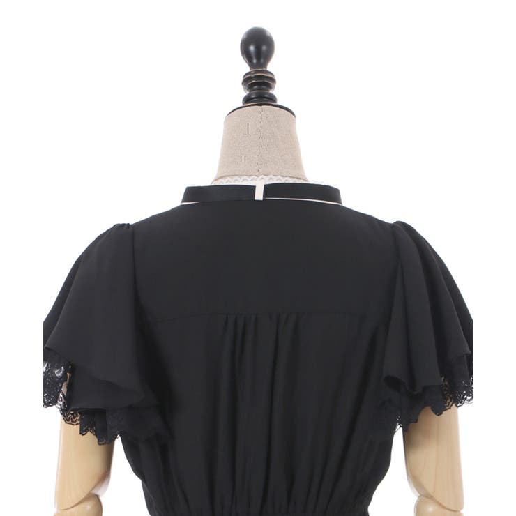 ブロッキングフリル袖ワンピース[品番：IGAW0003681]｜axes femme