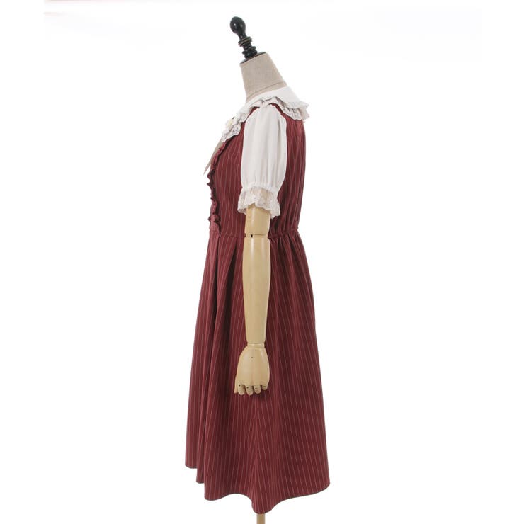 フリルビッグ襟半袖ワンピース[品番：IGAW0003770]｜axes femme