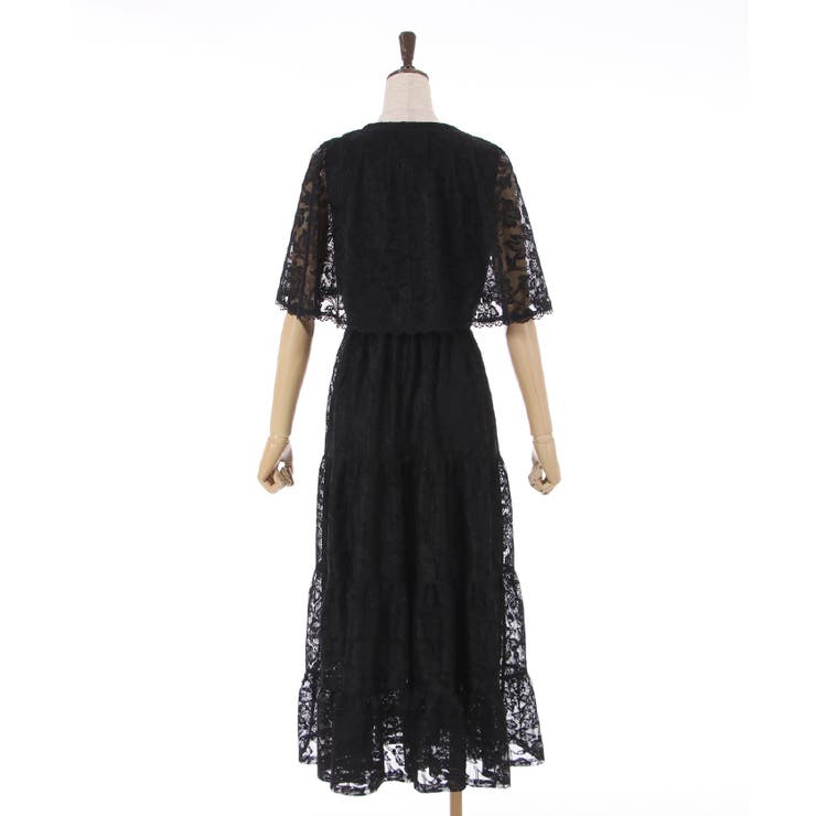 ケープ風レースティアードOP[品番：IGAW0003645]｜axes femme