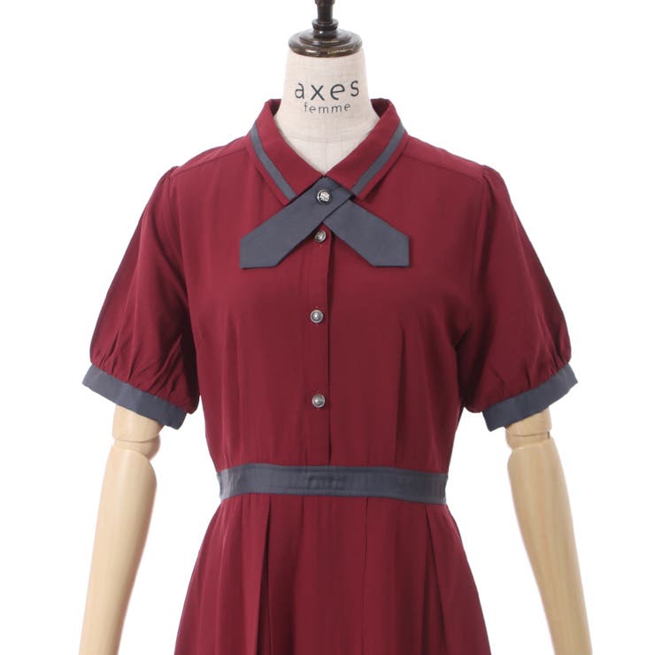 クロスタイ付ワンピース | axes femme | 詳細画像17 