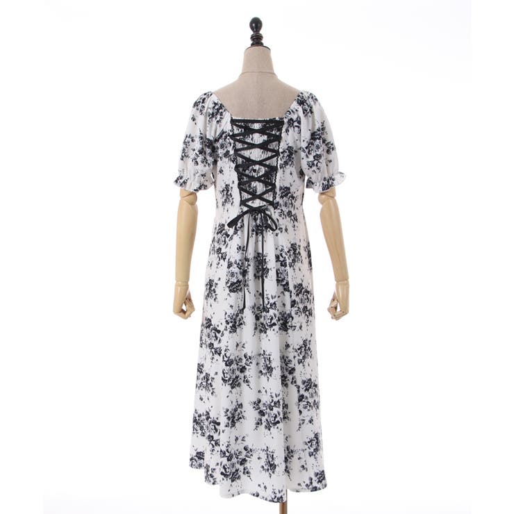 美品【フォクシー】ベロアパイピングワンピース パイピングデザインロングワンピース[品番：IGAW0003933]｜axes