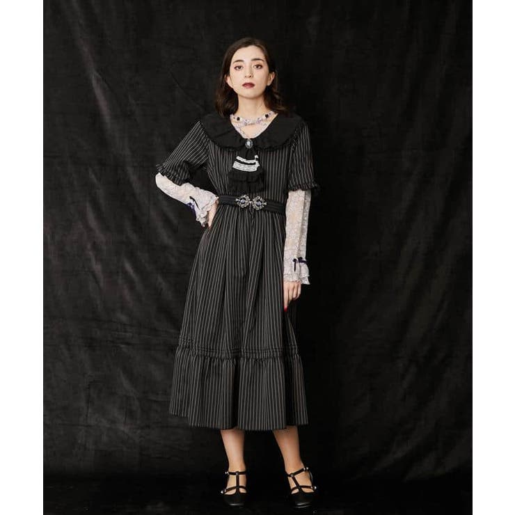 ジャボブローチ付ワンピース[品番：IGAW0003890]｜axes femme