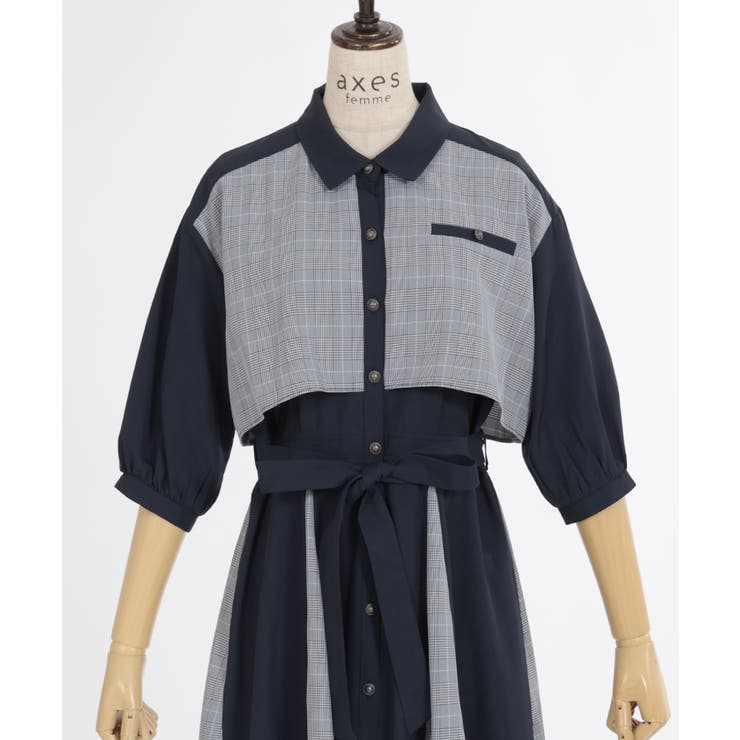 チェック×パッチワークワンピース | axes femme | 詳細画像14 