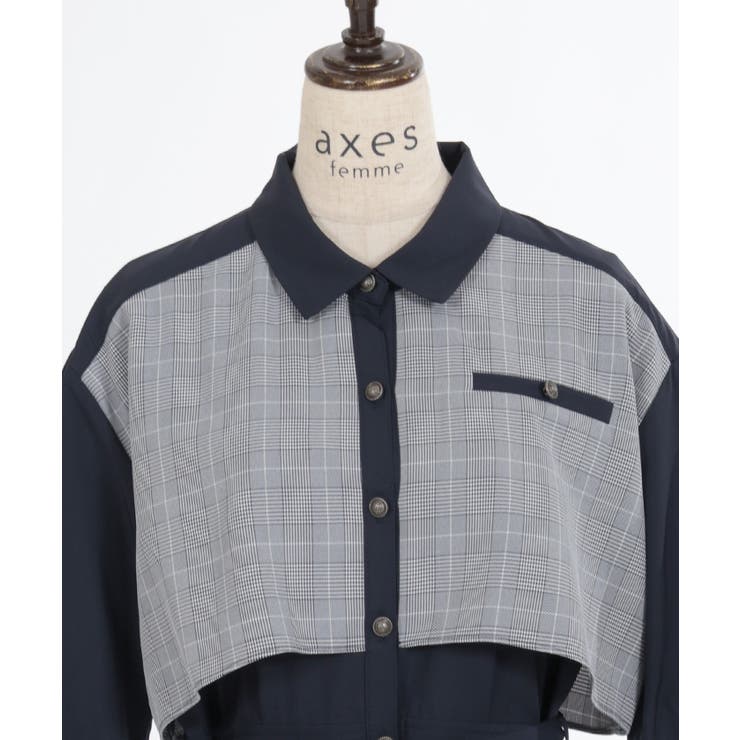 チェック×パッチワークワンピース | axes femme | 詳細画像17 