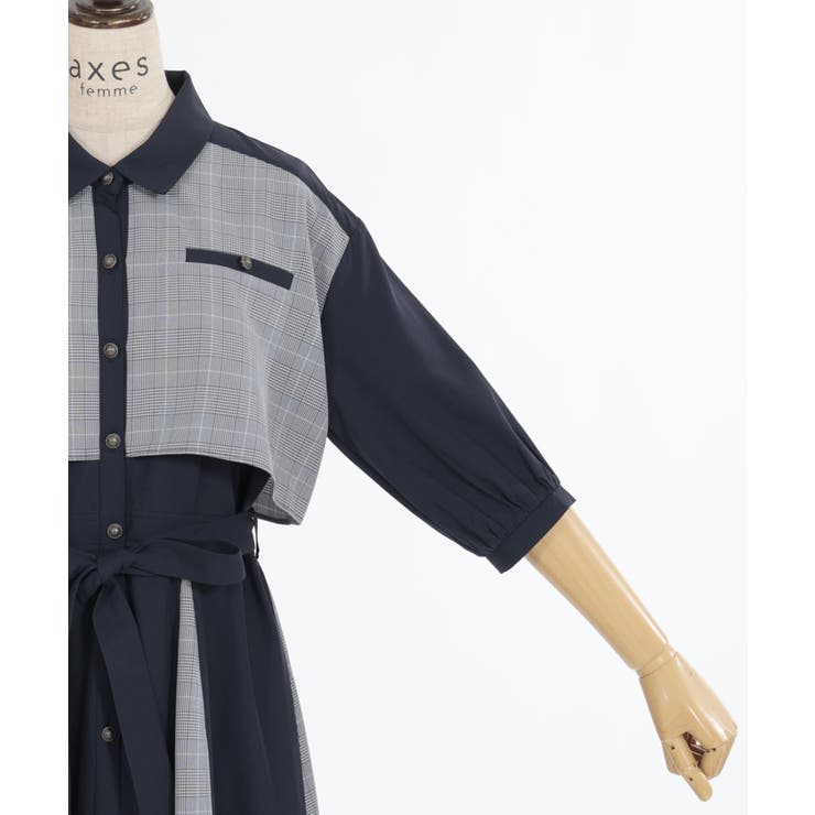 チェック×パッチワークワンピース | axes femme | 詳細画像19 