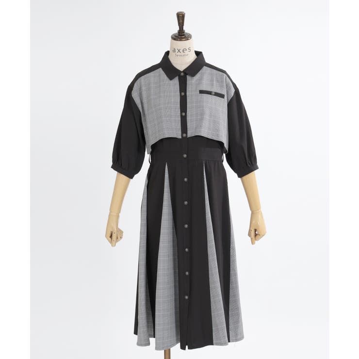 チェック×パッチワークワンピース | axes femme | 詳細画像25 