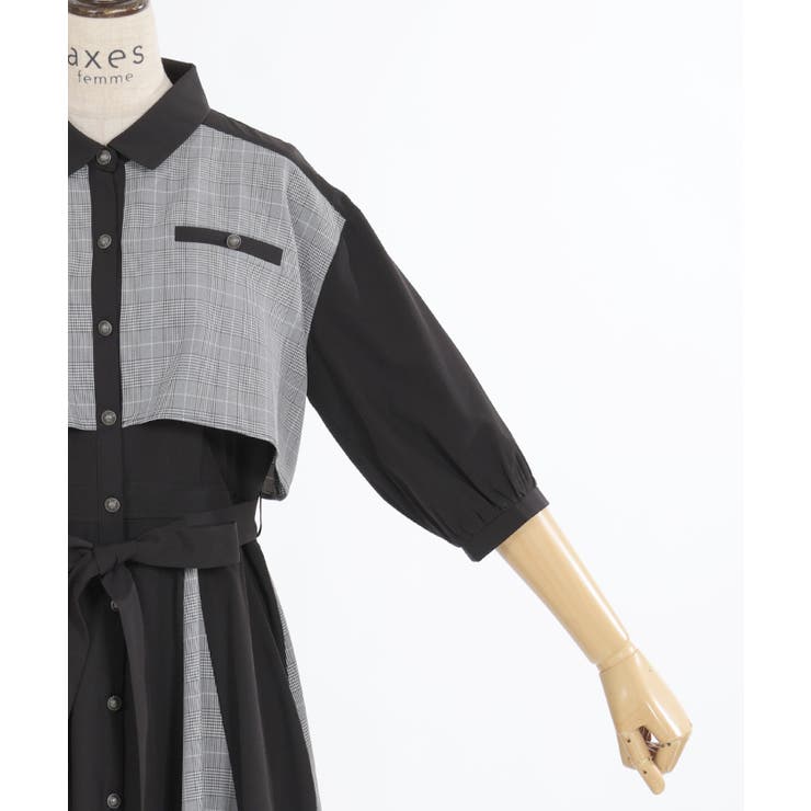 チェック×パッチワークワンピース | axes femme | 詳細画像28 