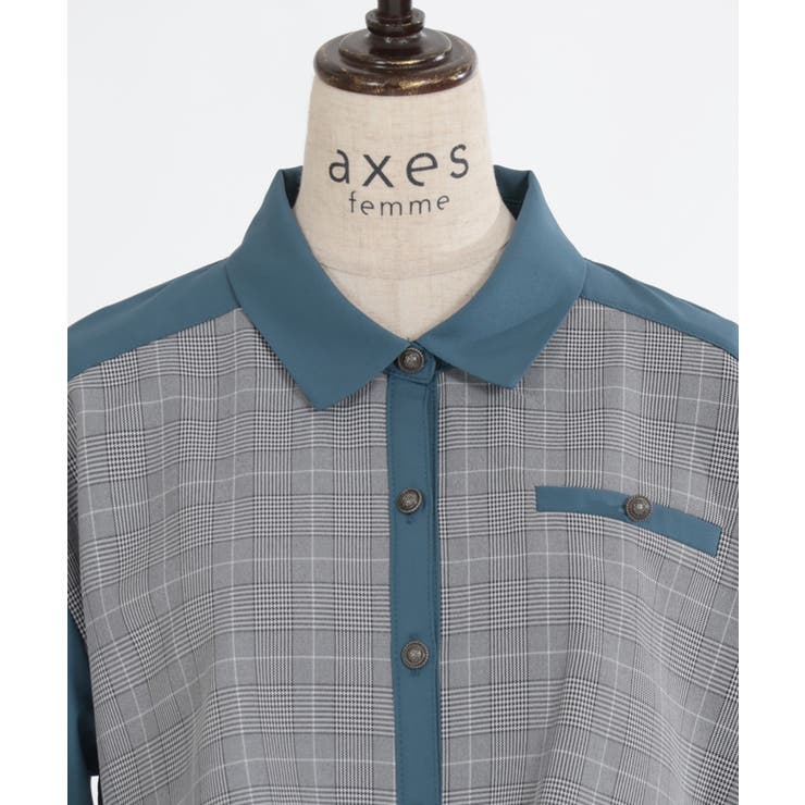 チェック×パッチワークワンピース | axes femme | 詳細画像7 
