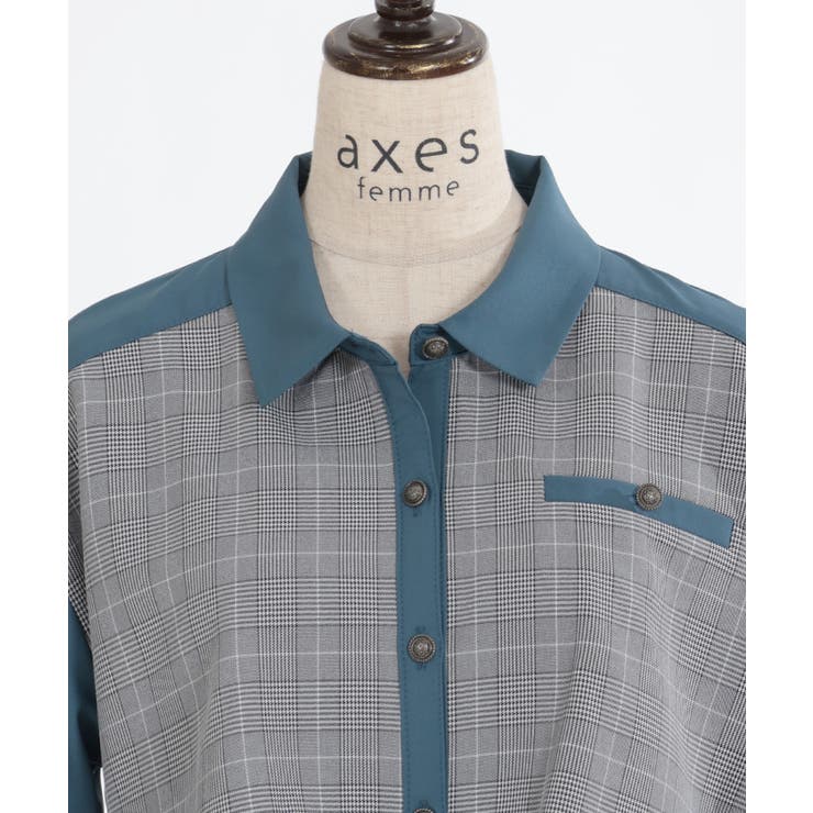 チェック×パッチワークワンピース | axes femme | 詳細画像8 