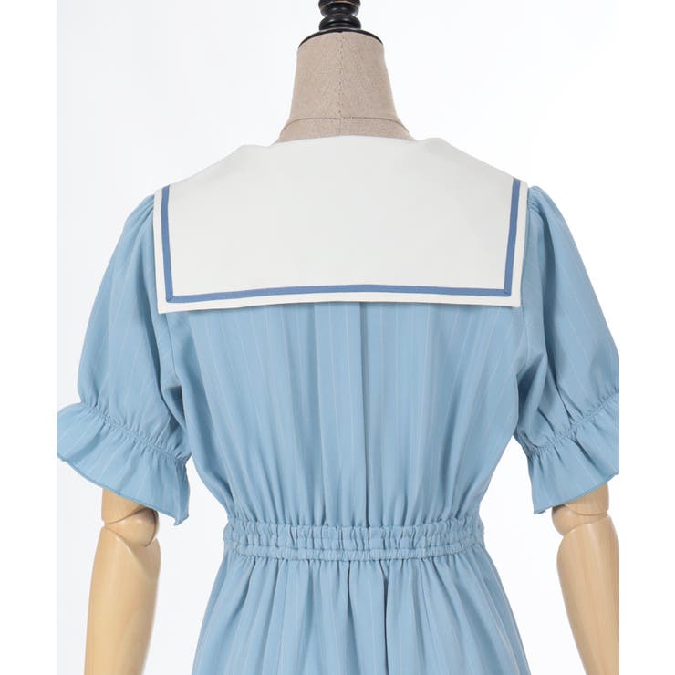 ストライプセーラーワンピース[品番：IGAW0005179]｜axes femme