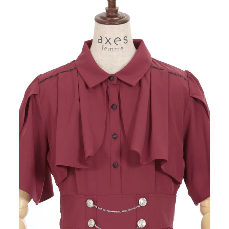 チェーン付ハイウエストワンピース[品番：IGAW0004995]｜axes