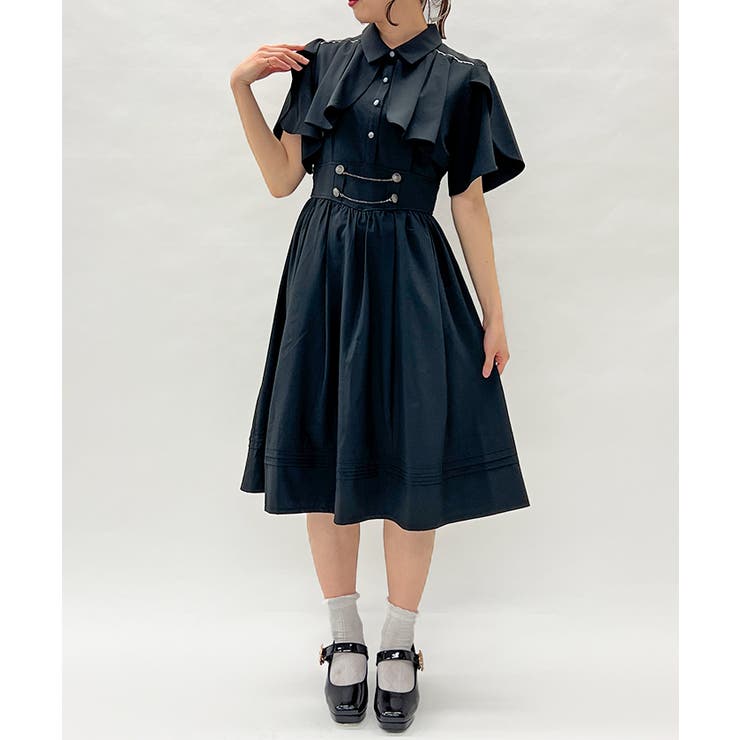 チェーン付ハイウエストワンピース[品番：IGAW0004995]｜axes