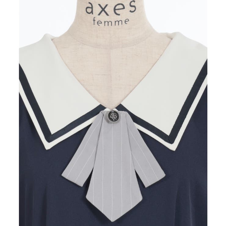 タイ付き×セーラー襟ワンピース[品番：IGAW0005047]｜axes femme（アクシーズファム ）のレディースファッション通販｜SHOPLIST（ショップリスト）