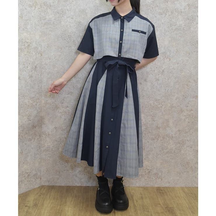 パッチワークワンピース[品番：IGAW0005207]｜axes femme（アクシーズファム ）のレディースファッション通販｜SHOPLIST（ショップリスト）