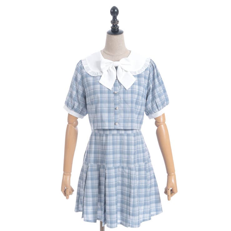 バイカラードッキングミニワンピース | axes femme | 詳細画像11 