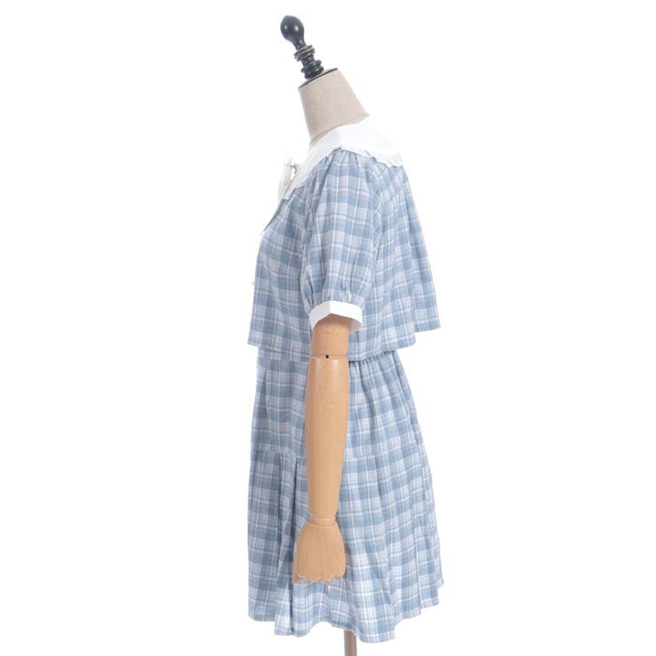 バイカラードッキングミニワンピース[品番：IGAW0006739]｜axes