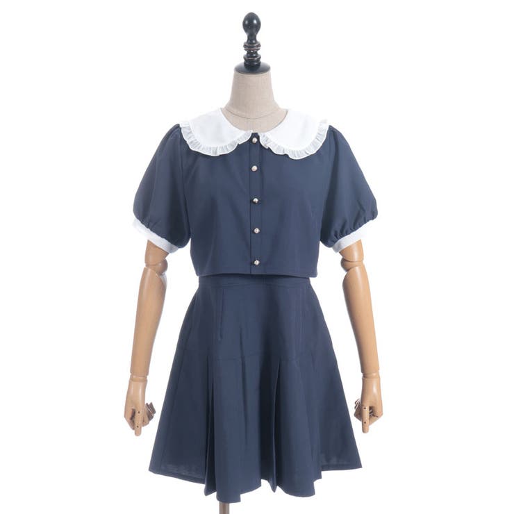 バイカラードッキングミニワンピース | axes femme | 詳細画像21 