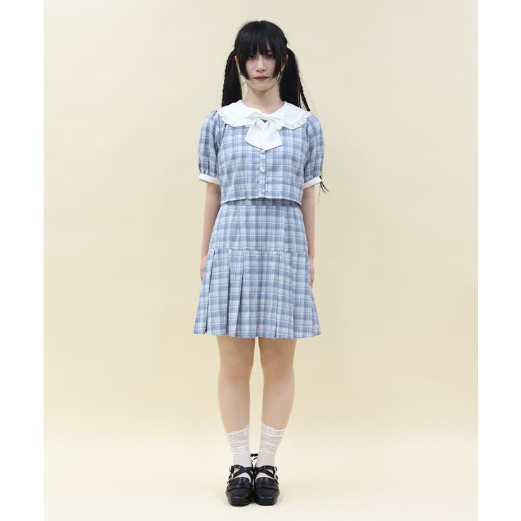 バイカラードッキングミニワンピース | axes femme | 詳細画像4 