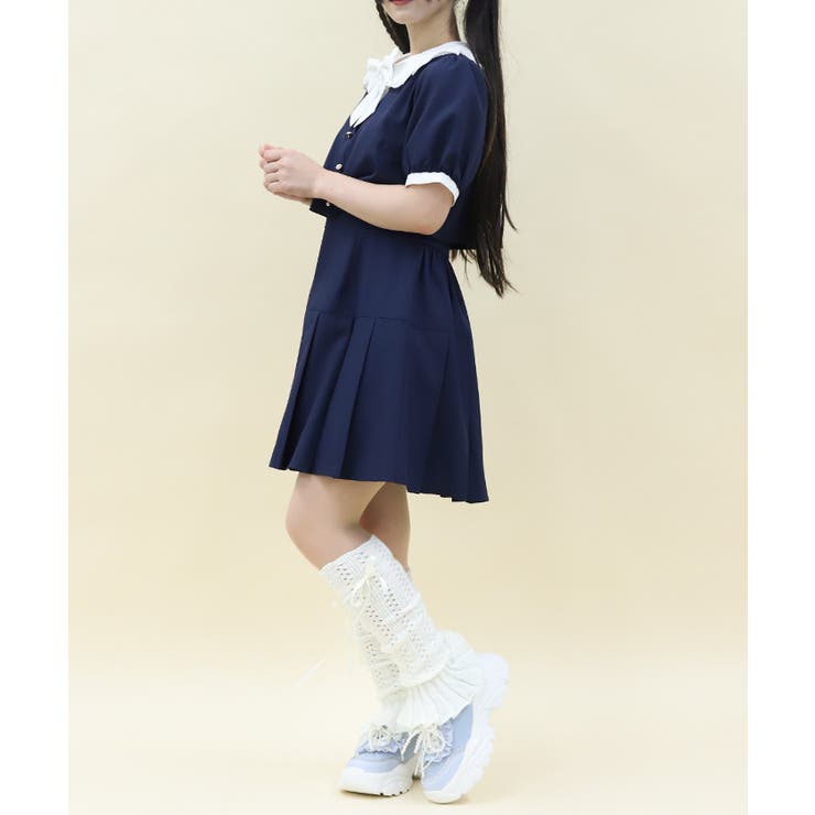 バイカラードッキングミニワンピース | axes femme | 詳細画像7 