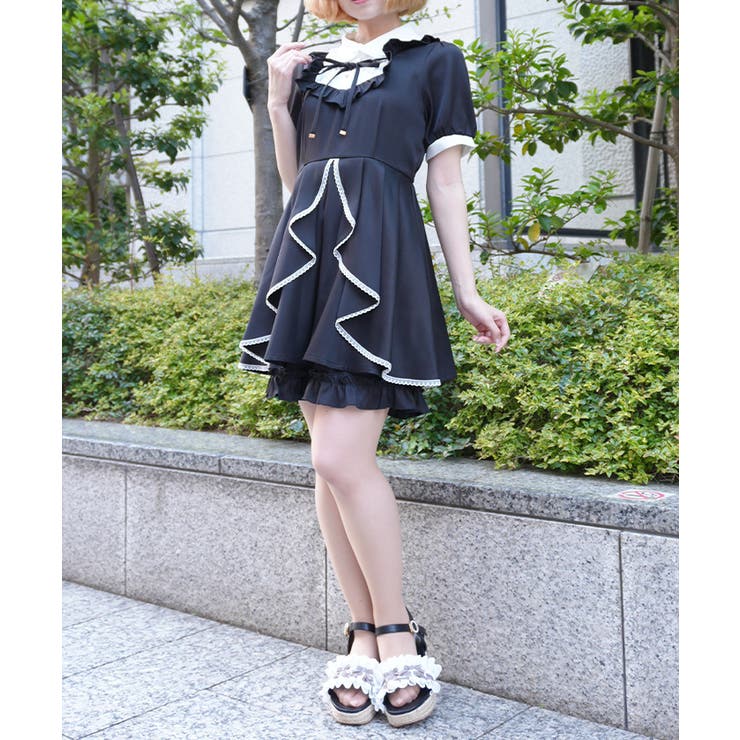 黒 | バイカラーリボンセットアップ | axes femme