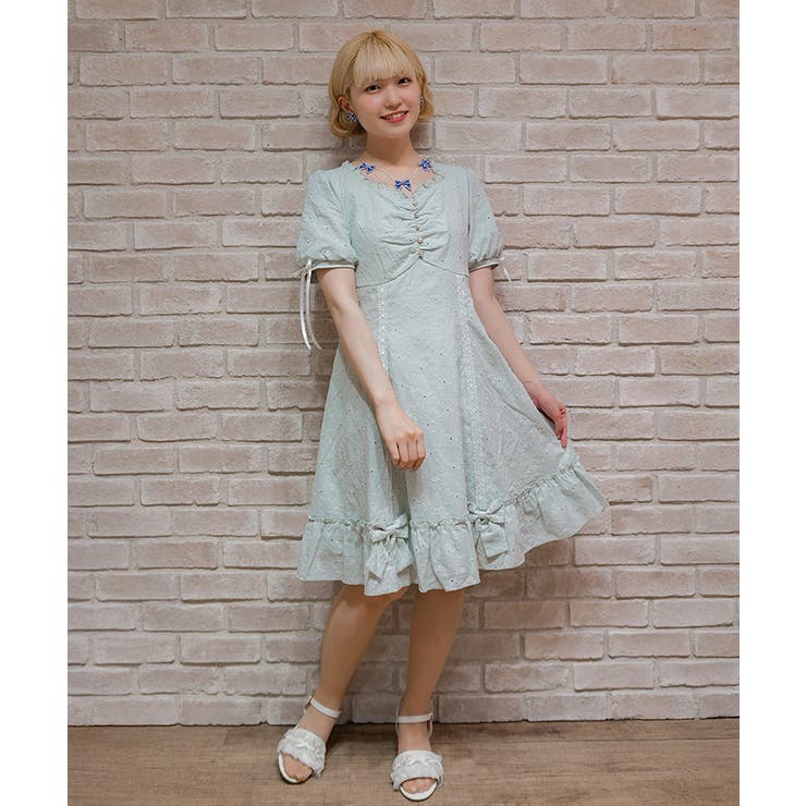 梯子レースコットンワンピース[品番：IGAW0008047]｜axes femme