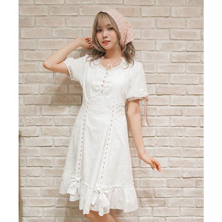 梯子レースコットンワンピース | axes femme | 詳細画像16 