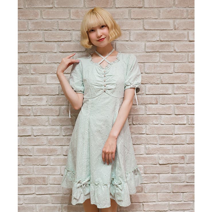 梯子レースコットンワンピース | axes femme | 詳細画像17 