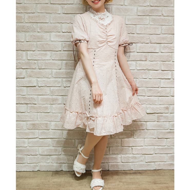 ピンク | 梯子レースコットンワンピース | axes femme