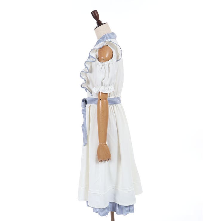 バイカラーオフショルワンピース | axes femme | 詳細画像3 