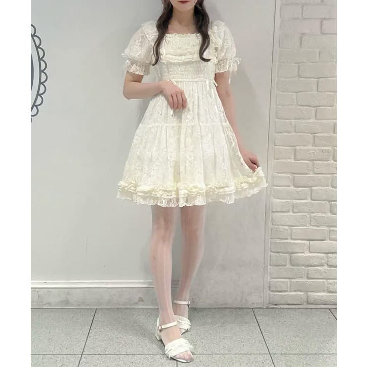 生成り | フラワーレースギャザーＯＰ | axes femme