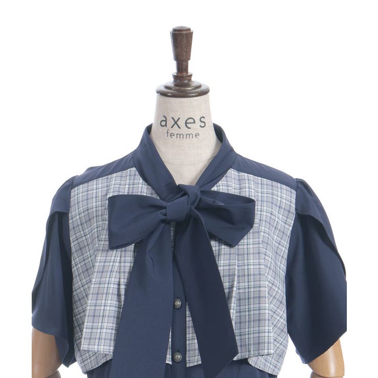 チェックパッチワークワンピース | axes femme | 詳細画像14 