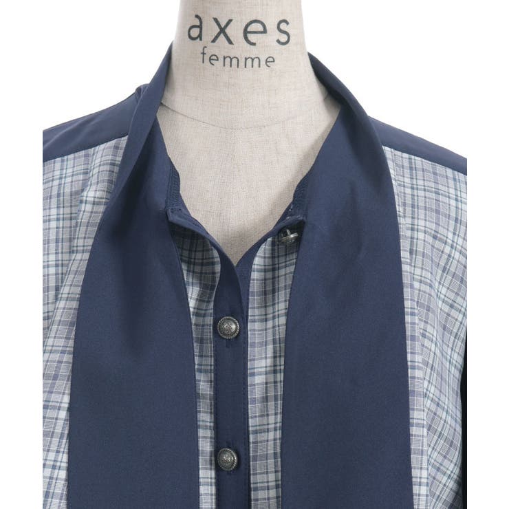 チェックパッチワークワンピース | axes femme | 詳細画像15 