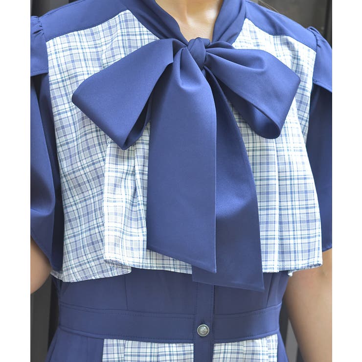 チェックパッチワークワンピース | axes femme | 詳細画像9 