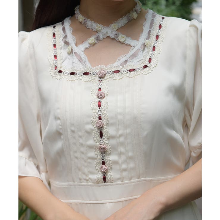 ローズ×はしごレースワンピース | axes femme | 詳細画像12 