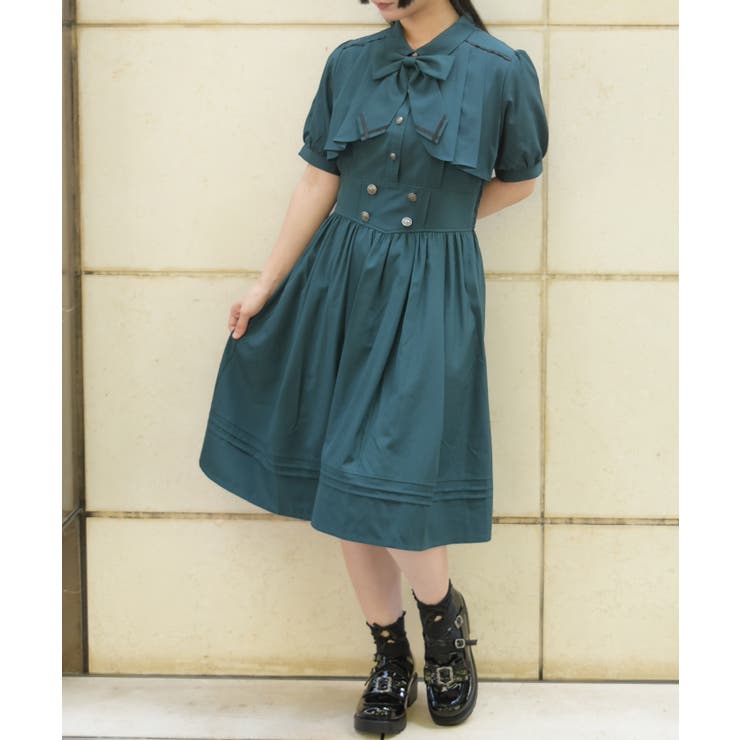 グリーン | リボンセットフラシワンピース | axes femme