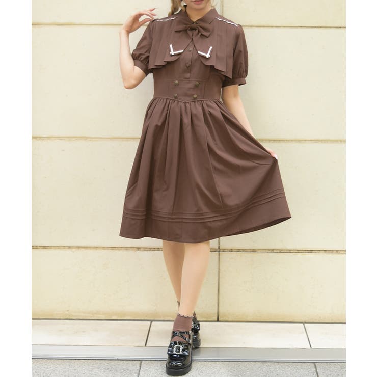茶 | リボンセットフラシワンピース | axes femme