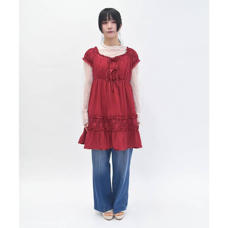 リボンコットンチュニック[品番：IGAW0006686]｜axes femme