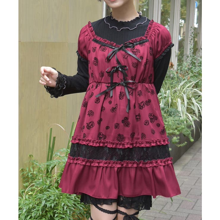 ワイン | フロッキーローズチュニック | axes femme