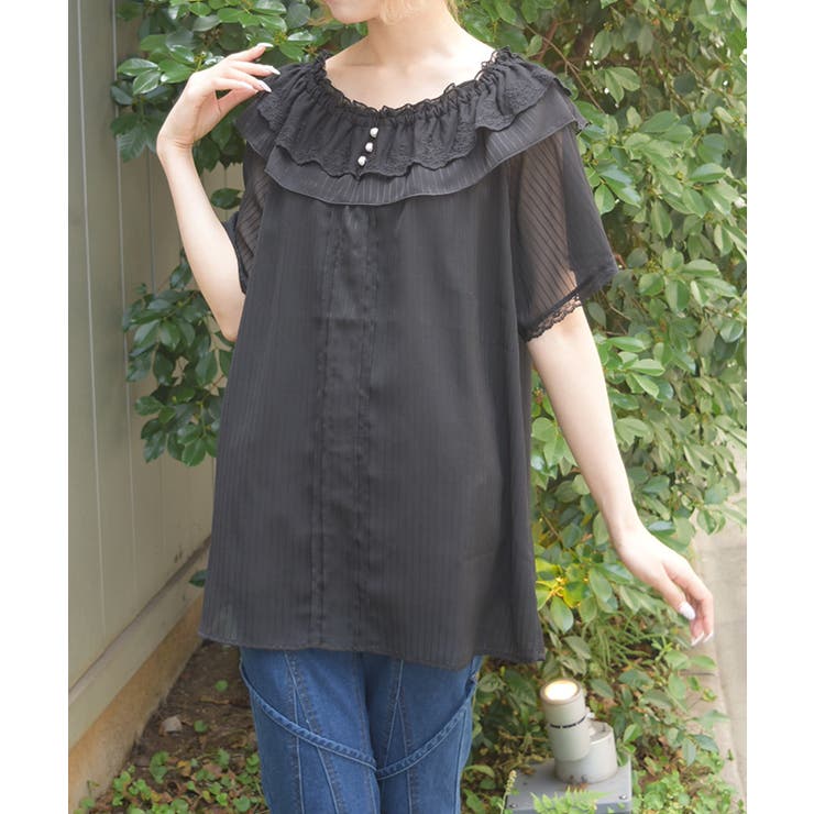 黒 | シアーストライプチュニック | axes femme
