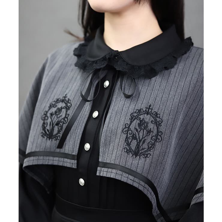 フレーム刺繍ケープワンピース | axes femme | 詳細画像4 