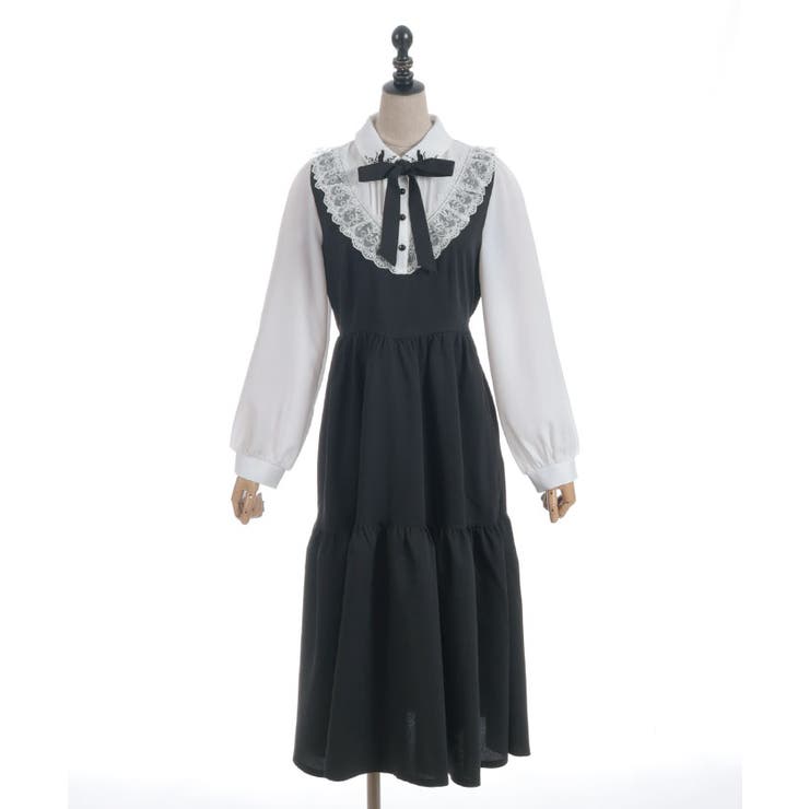 猫刺繍ブロッキングワンピース | axes femme | 詳細画像11 