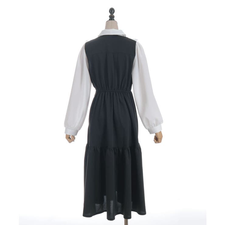 猫刺繍ブロッキングワンピース | axes femme | 詳細画像13 