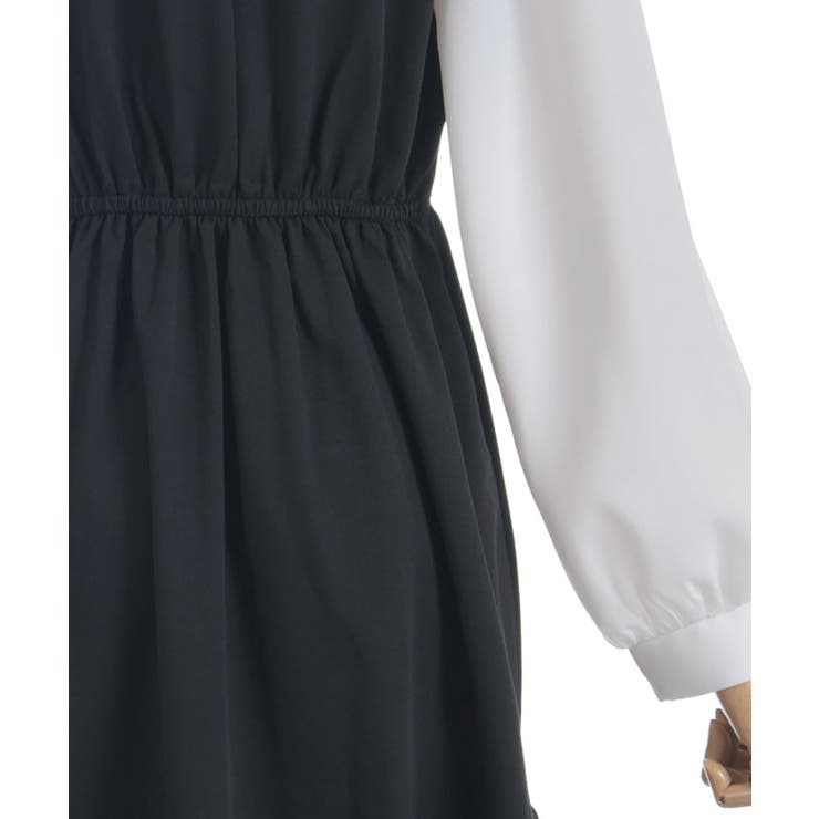 猫刺繍ブロッキングワンピース | axes femme | 詳細画像16 