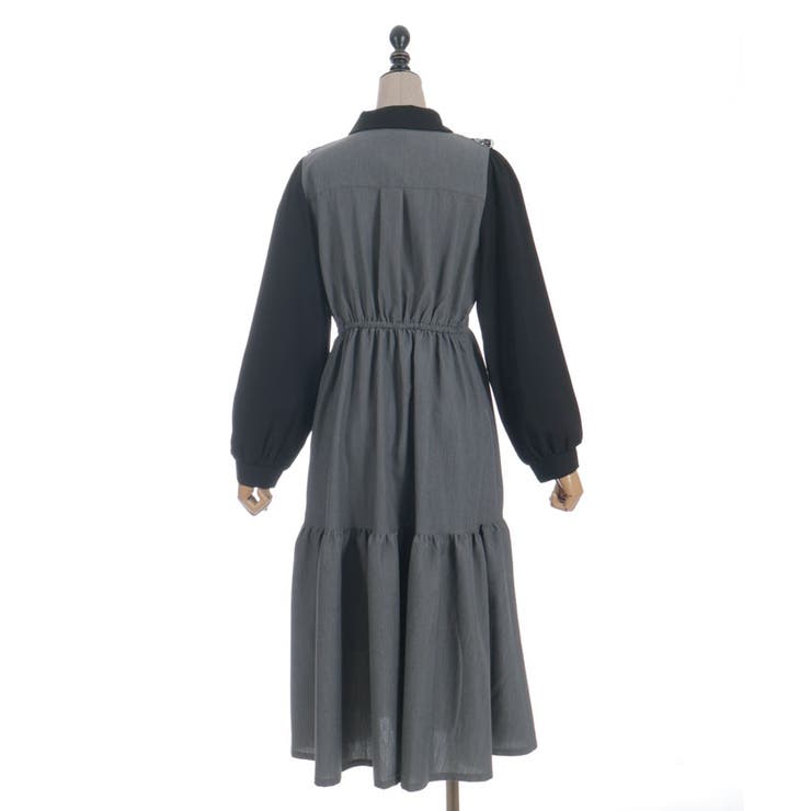 猫刺繍ブロッキングワンピース | axes femme | 詳細画像20 