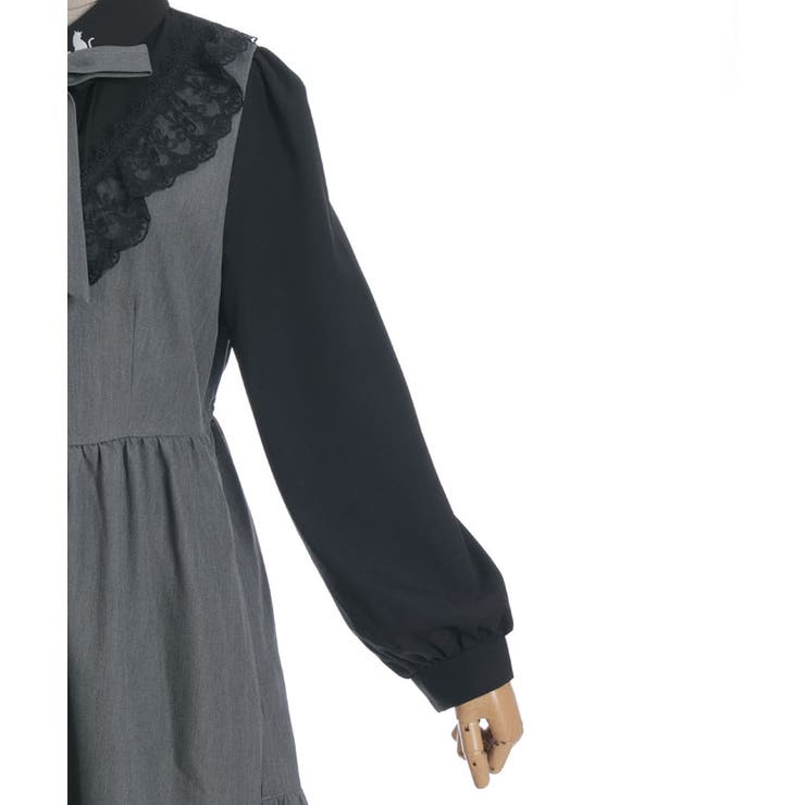 猫刺繍ブロッキングワンピース | axes femme | 詳細画像26 