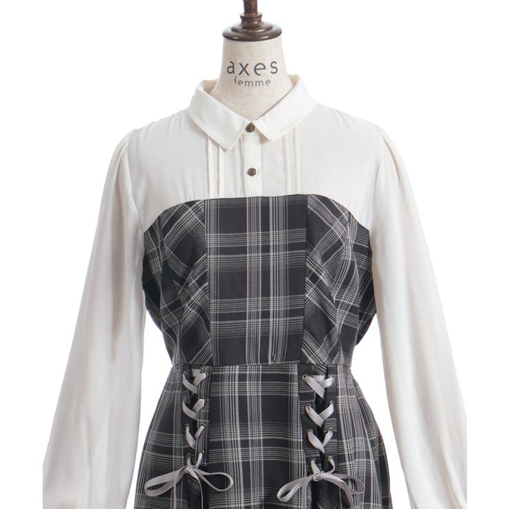 ビスチェ切替レースアップワンピース | axes femme | 詳細画像12 